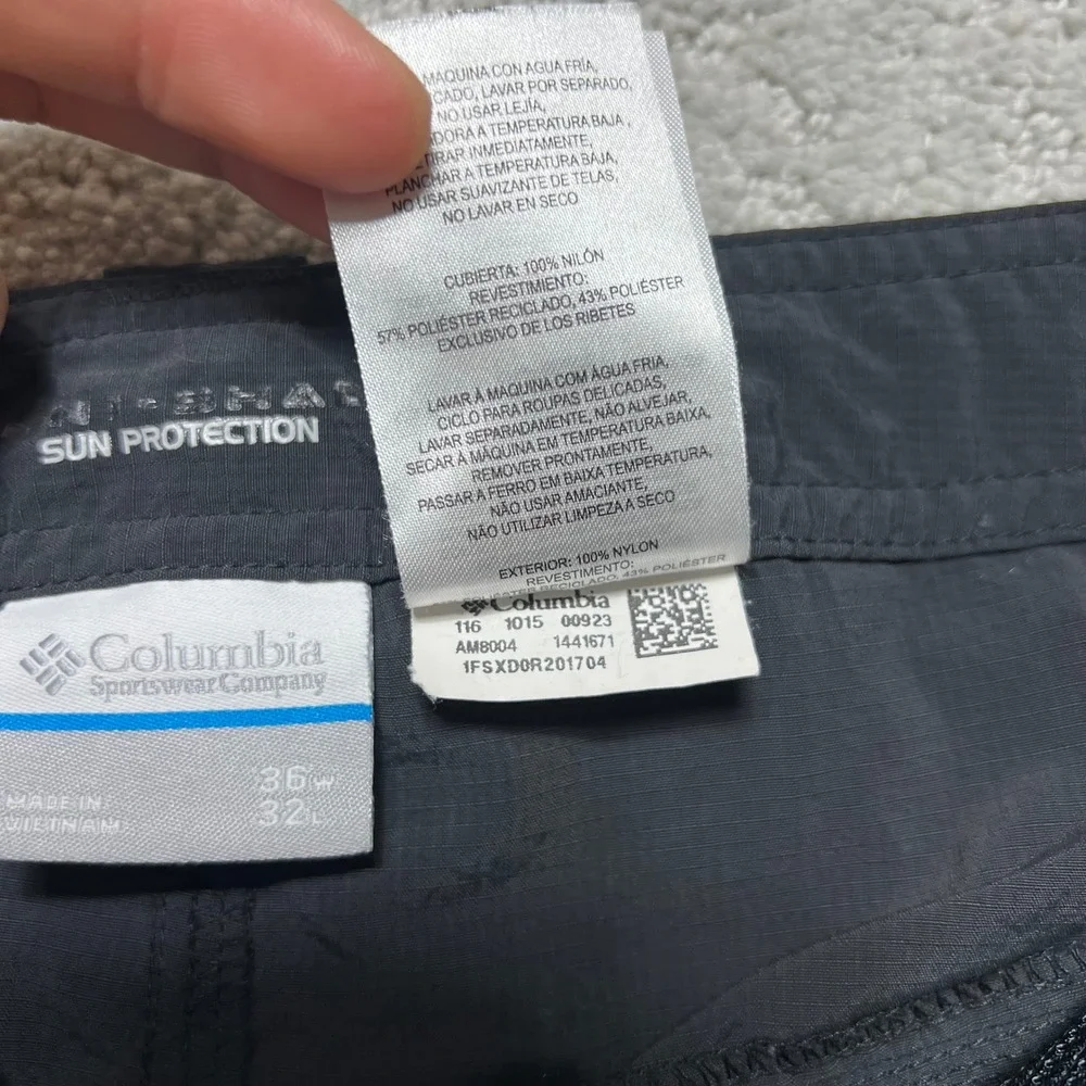 Columbia Cargo Pants Mens 36x32 Black Convertible Silver Ridge Omni-Shade Hike - Picture 7 of 15